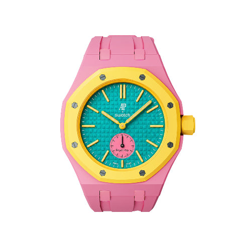 Ceramic Case Silicone Strap Band for Royal Pop AP Swatch Pocket Watch Conversion