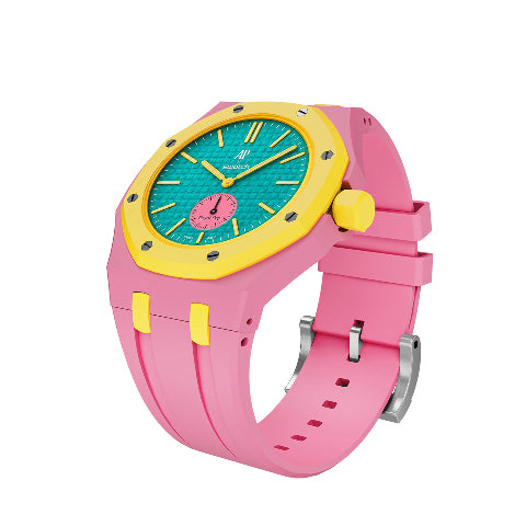 Ceramic Case Silicone Strap Band for Royal Pop AP Swatch Pocket Watch Conversion
