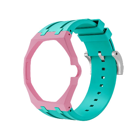 Ceramic Case Silicone Strap Band for Royal Pop AP Swatch Pocket Watch Conversion