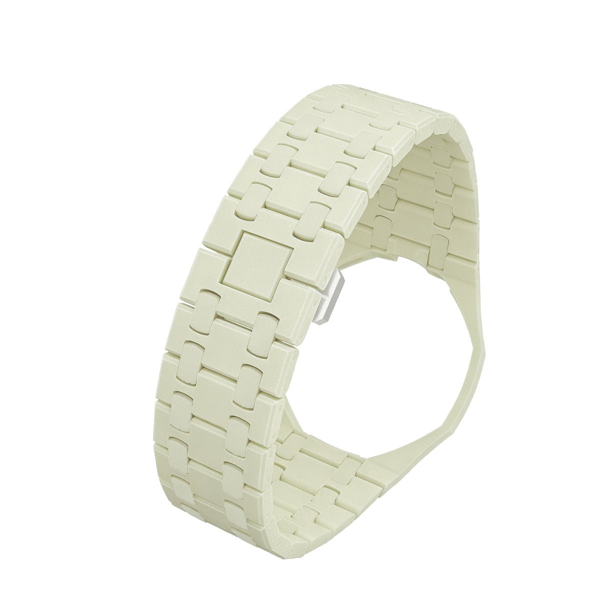 Ceramic Watch Strap Band with Ceramic Case Mod Kit For Swatch X AP Royal Pop, Cream, view 3