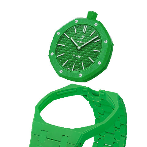 Ceramic Watch Strap Band with Ceramic Case Mod Kit For Swatch X AP Royal Pop