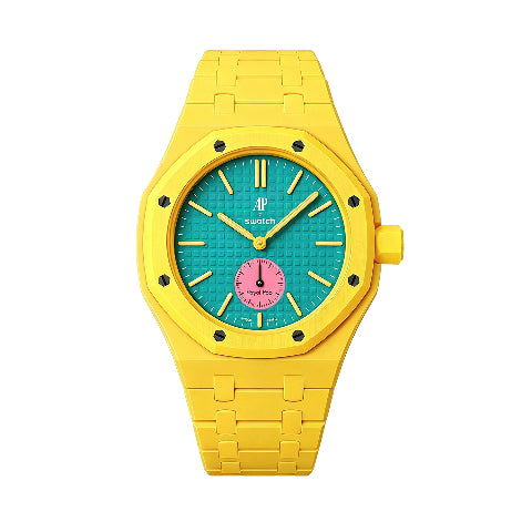 Ceramic Watch Strap Band with Ceramic Case Mod Kit For Swatch X AP Royal Pop