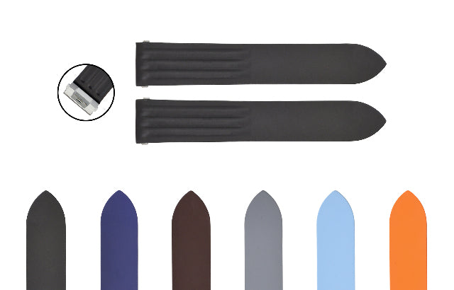 19-20MM SILICONE RUBBER WATCH BAND STRAP FOR CARTIER ROADSTER EZ QUICK RELEASE