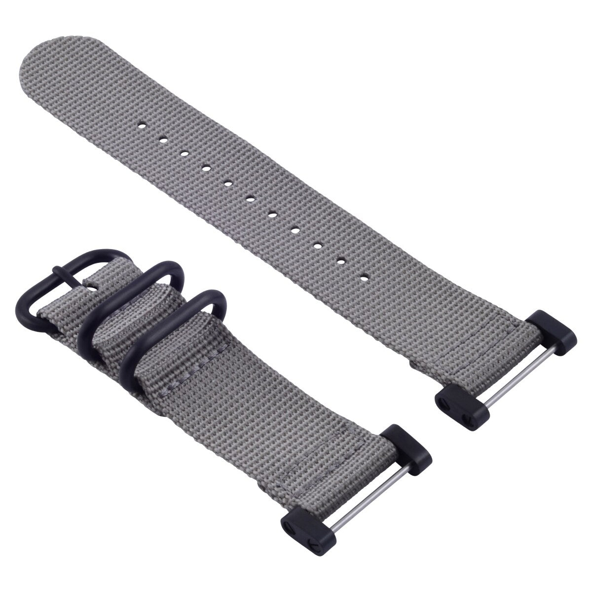 NYLON WATCH BAND STRAP BLACK PVD LUGS ADAPTER SET 3 RINGS DIVER FOR SUUNTO CORE, Gray, view 4