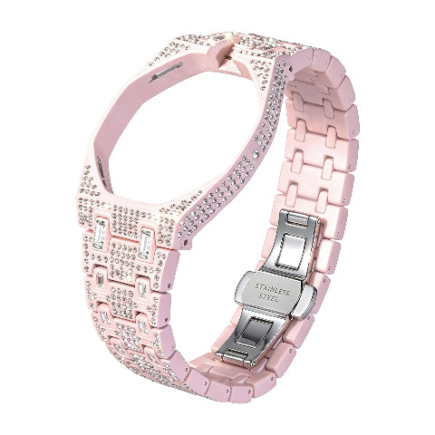 Stainless Steel Case & Strap for Royal Pop AP Swatch Watch with Stones Bling Out
