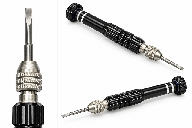 4PC PRECISION SCREWDRIVER SET WITH BLADES PH00, 000, SL1.5, 2.0 FOR WATCH REPAIR