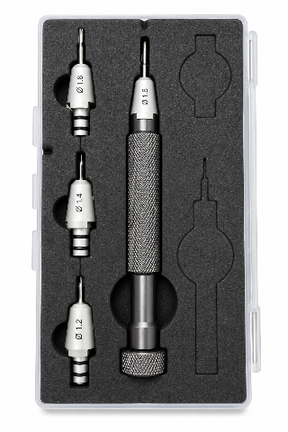 PRECISION SCREWDRIVER SET WITH 1.2, 1.4, 1.6, 1.8MM BLADE FOR WATCH LINK REMOVAL