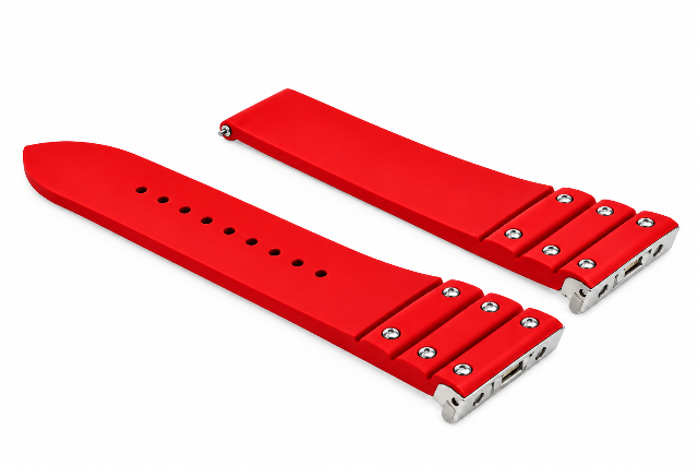 19MM SILICONE RUBBER WATCH BAND STRAP FOR CARTIER SANTOS EZ QUICK RELEASE RED