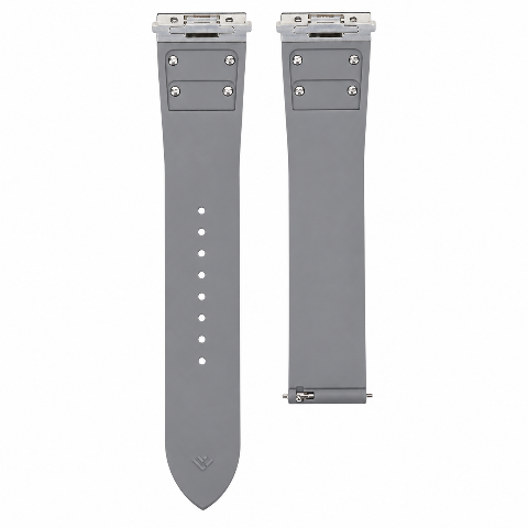 19MM SILICONE RUBBER WATCH BAND STRAP FOR CARTIER SANTOS EZ QUICK RELEASE GREY