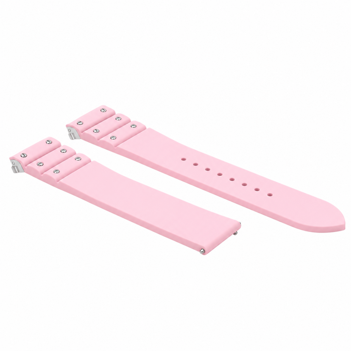 19MM PINK SILICONE RUBBER WATCH STRAP EZ QUICK RELEASE FOR CARTIER SANTOS WATCH