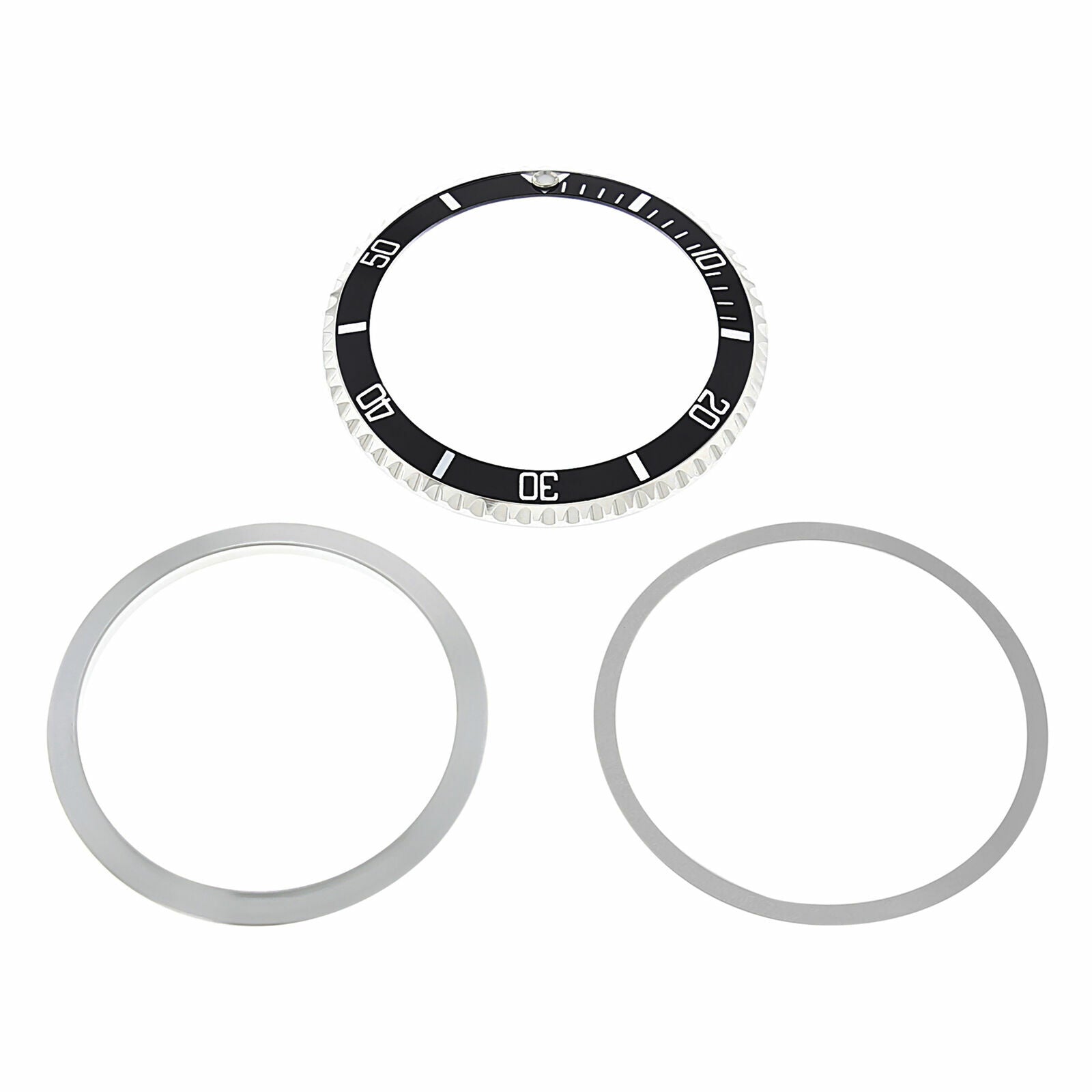 RETAINING RING + BEZEL + INSERT FOR ROLEX SUBMARINER 5513, 5512, 1680 BLACK