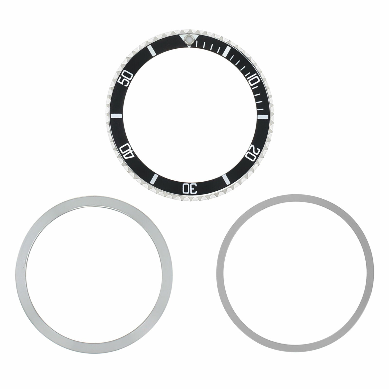 RETAINING RING + BEZEL + INSERT FOR ROLEX SUBMARINER 5513, 5512, 1680 BLACK