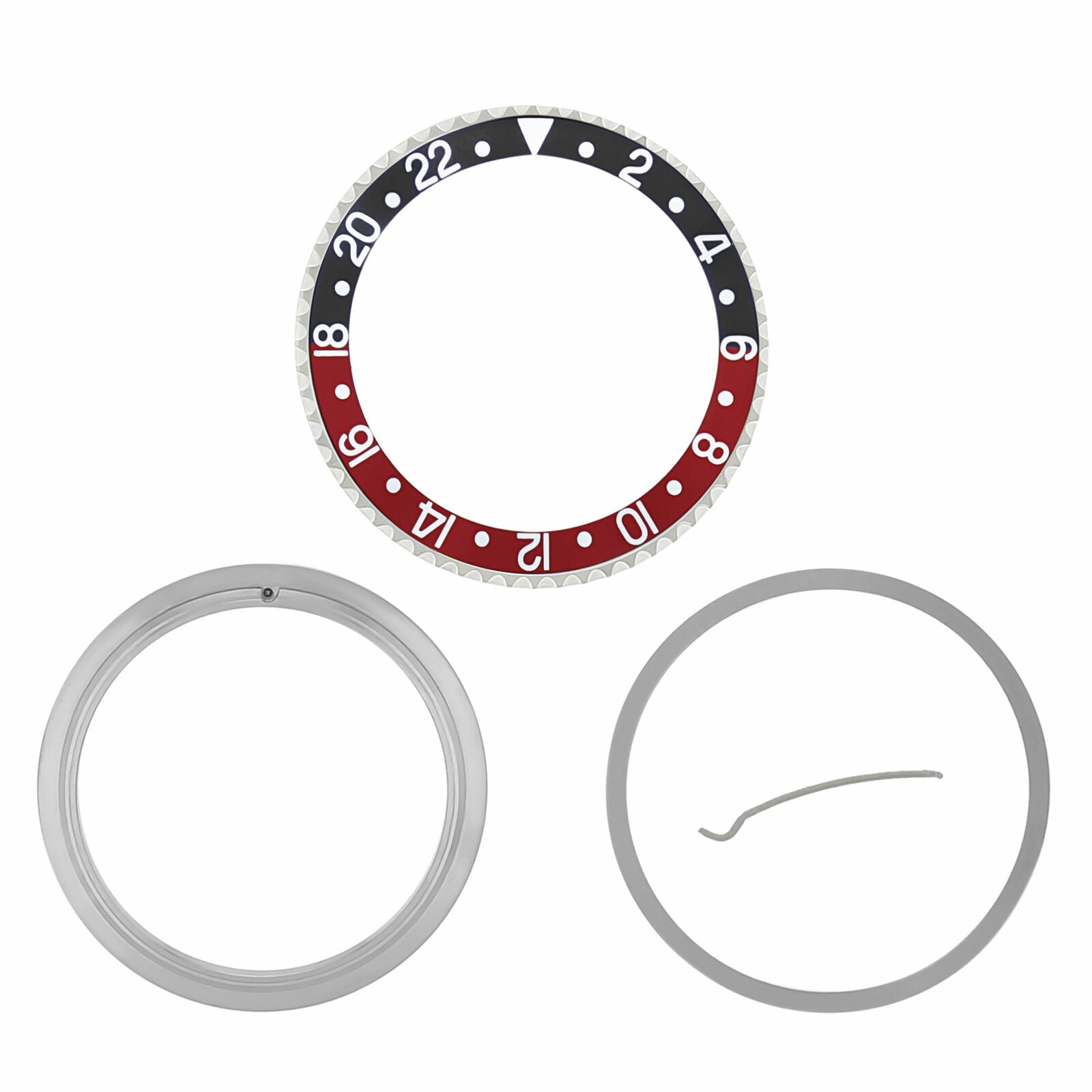 BEZEL+ INSERT + RETAINING FOR ROLEX GMT 16700 16710 16713 16718 16760 BLACK/RED