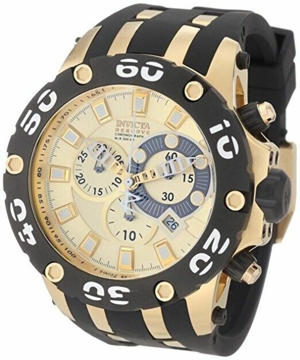 32MMBLACK SILICONE RUBBER STRAP BAND FOR INVICTA RESERVE SUBAQUA SCUBA 908 912