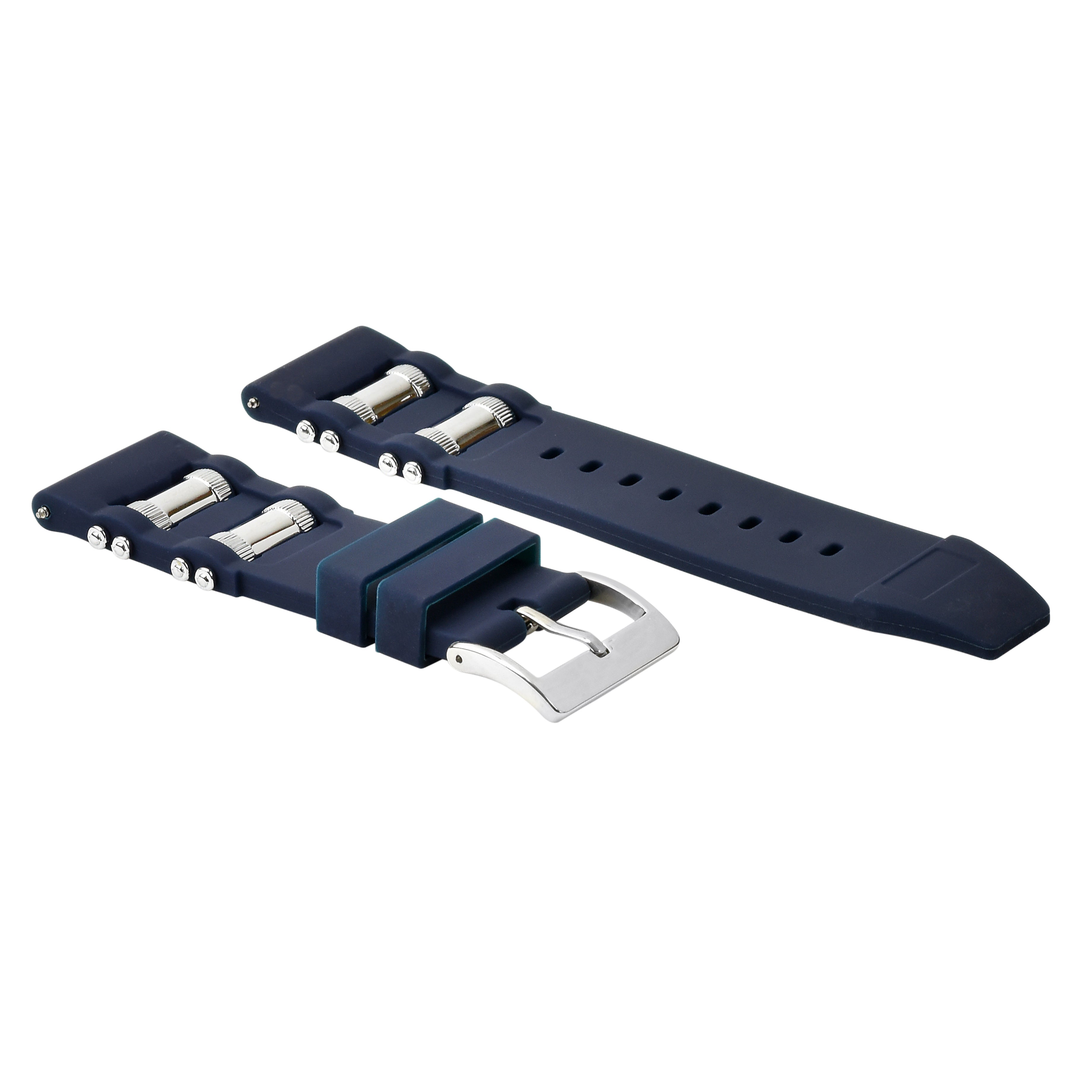 RUBBER WATCH BAND STRAP FOR 50MM NVICTA BOLT SEA HUNTER 24215 TORPEDO 33238 BLUE