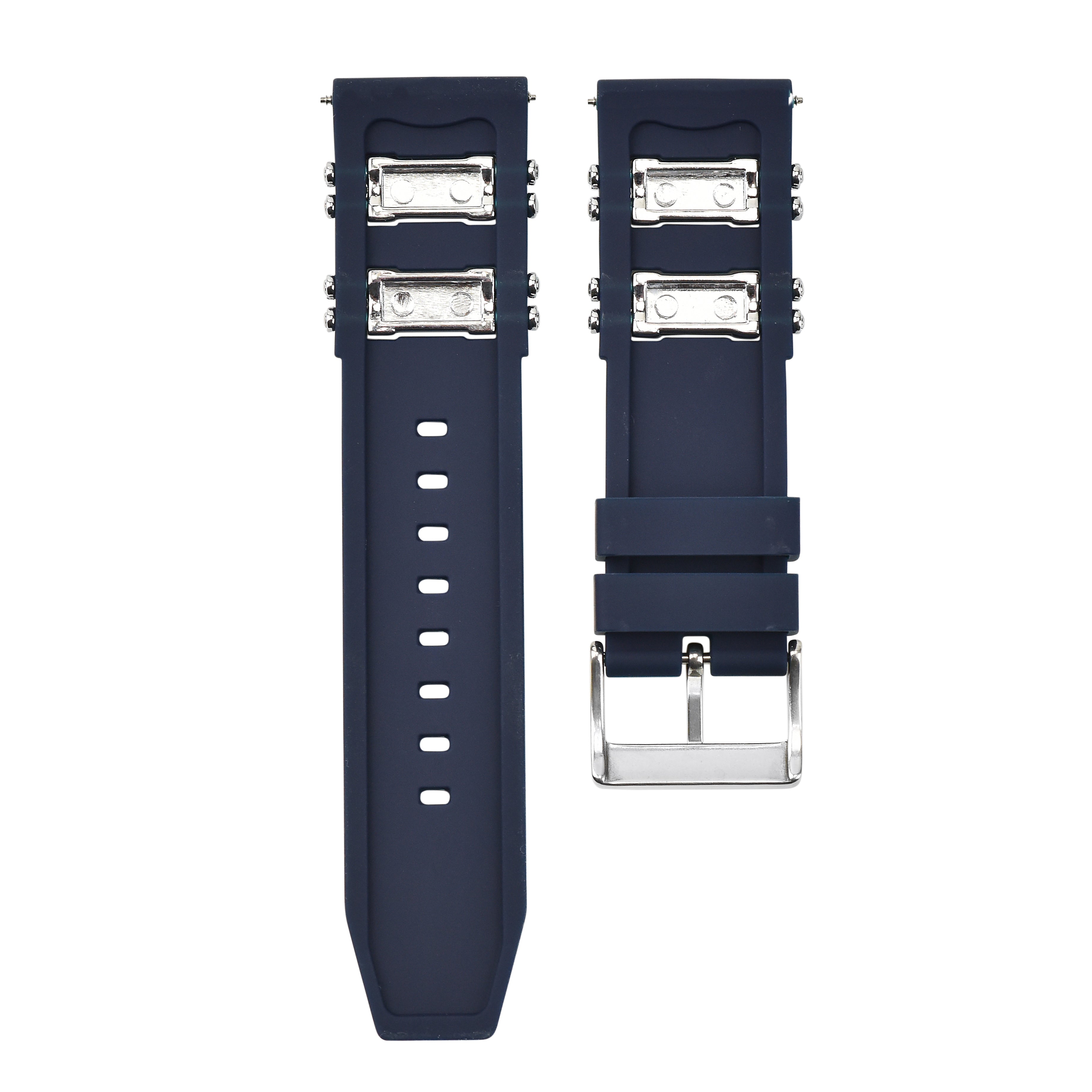 RUBBER WATCH BAND STRAP FOR 50MM NVICTA BOLT SEA HUNTER 24215 TORPEDO 33238 BLUE