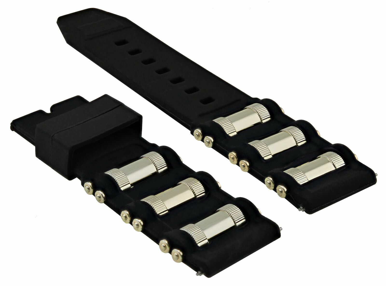 26MM SILICONE RUBBER WATCH BAND STRAP FOR INVICTA EXCURSION 18202 BLACK GOLD