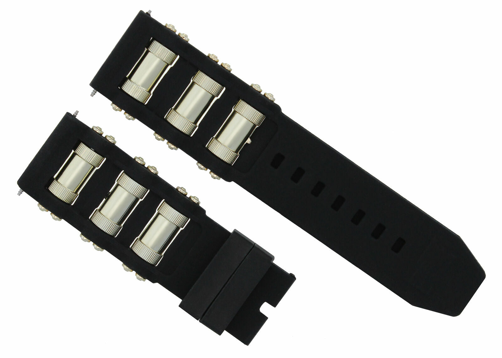 26MM SILICONE RUBBER WATCH BAND STRAP FOR INVICTA EXCURSION 18202 BLACK GOLD