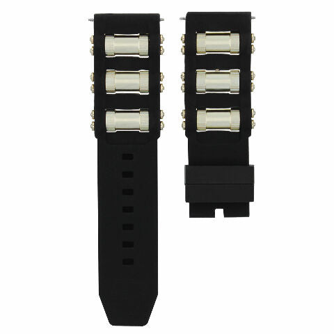 26MM SILICONE RUBBER WATCH BAND STRAP FOR INVICTA EXCURSION 18202 BLACK GOLD
