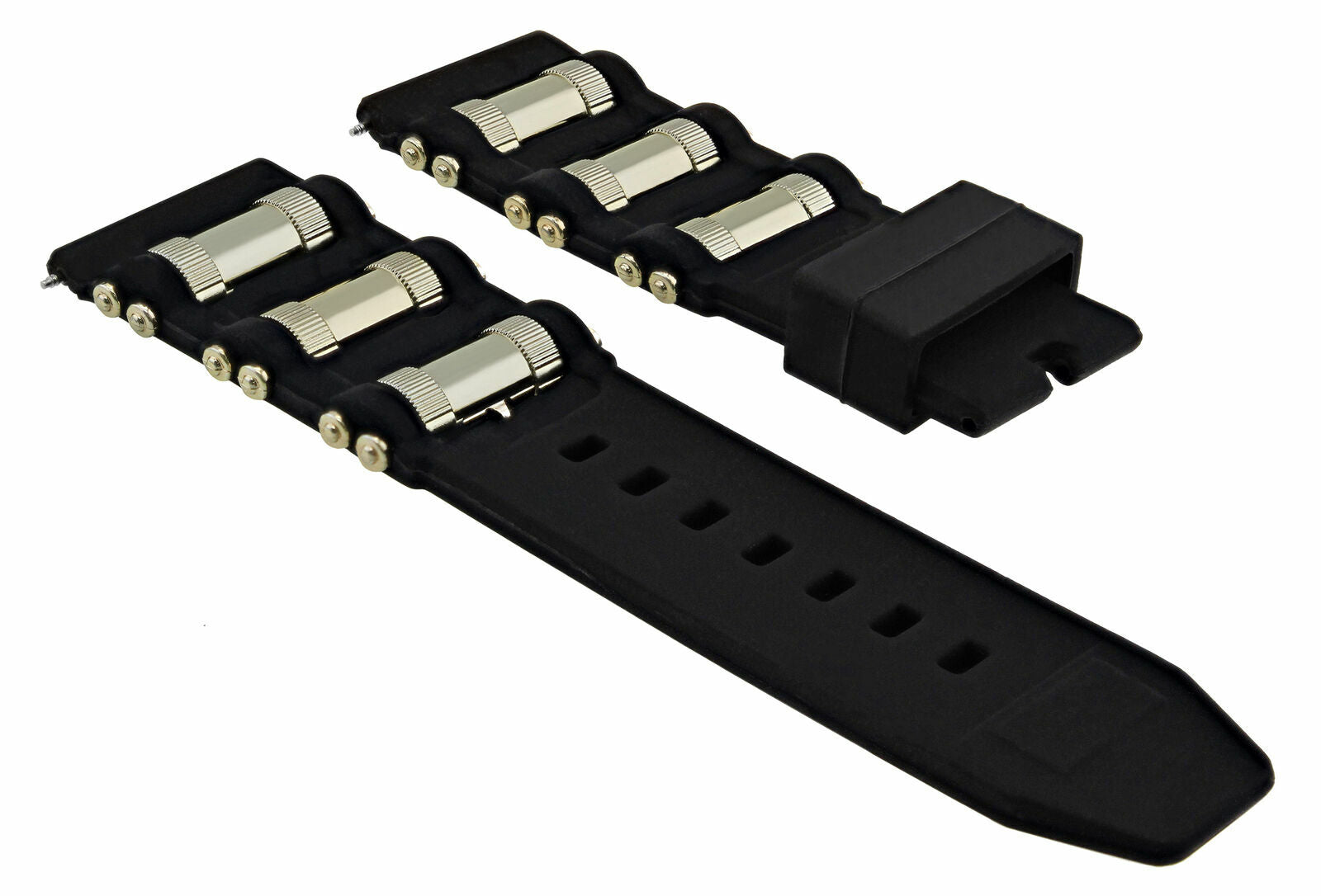 26MM SILICONE RUBBER WATCH BAND STRAP FOR INVICTA EXCURSION 18202 BLACK GOLD