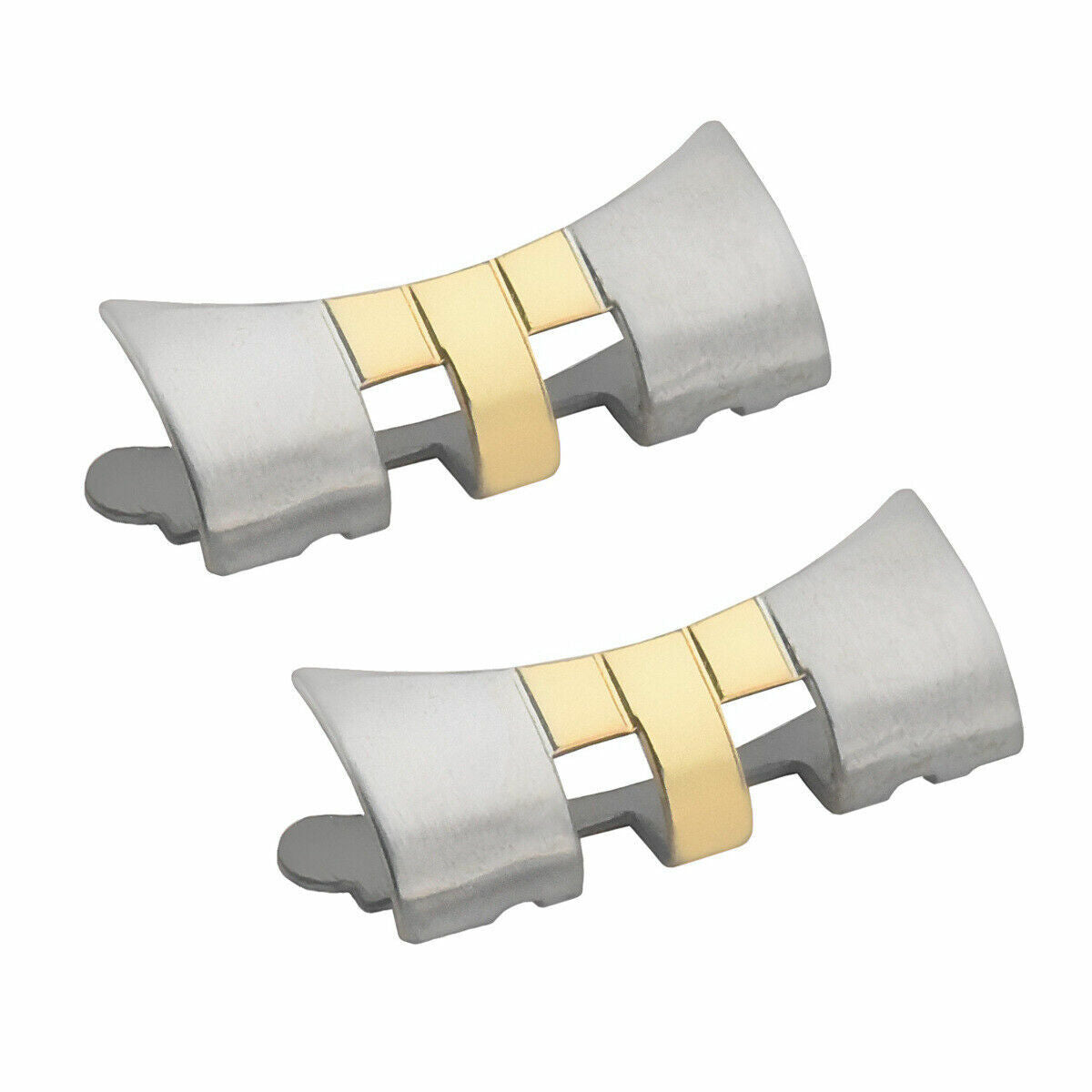 2 END PIEICE END LINK JUBILEE WATCH BAND FOR 34MM ROLEX DATE AIRKING PLATED T/T