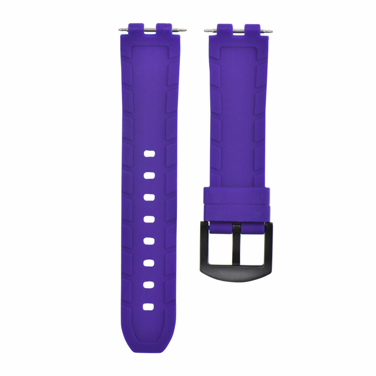 22mm Silicone Rubber Watch Band Strap Replacement for Pebble Steel Sport Watch, Purple, view 4