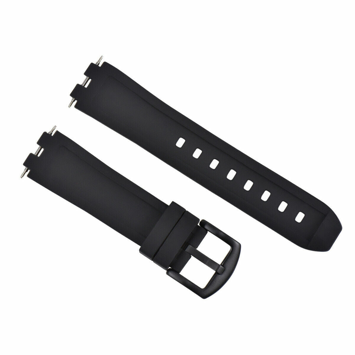 22mm Silicone Rubber Watch Band Strap Replacement for Pebble Steel Sport Watch, Black, view 3