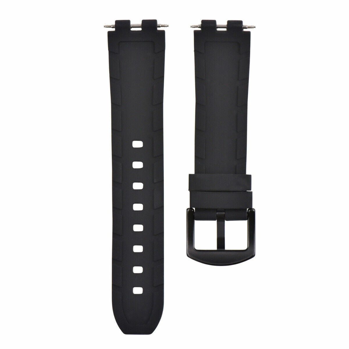 22mm Silicone Rubber Watch Band Strap Replacement for Pebble Steel Sport Watch, Black, view 4