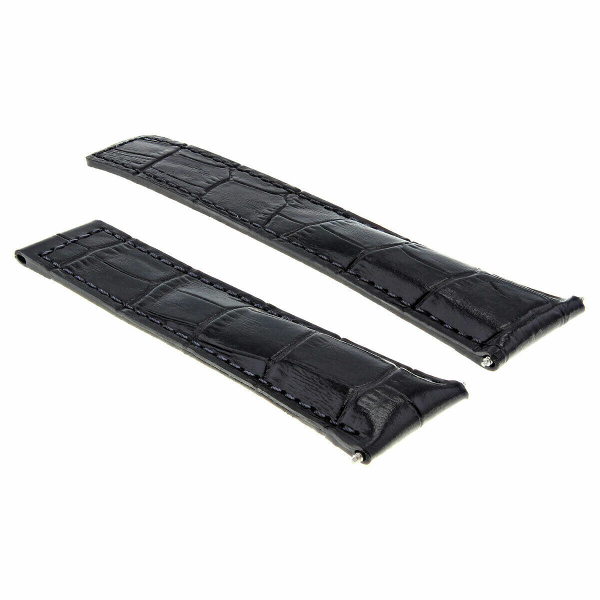 22MM LEATHER WATCH BAND STRAP CLASP FOR TAG HEUER CARERRA MONACO 3TC - BLACK