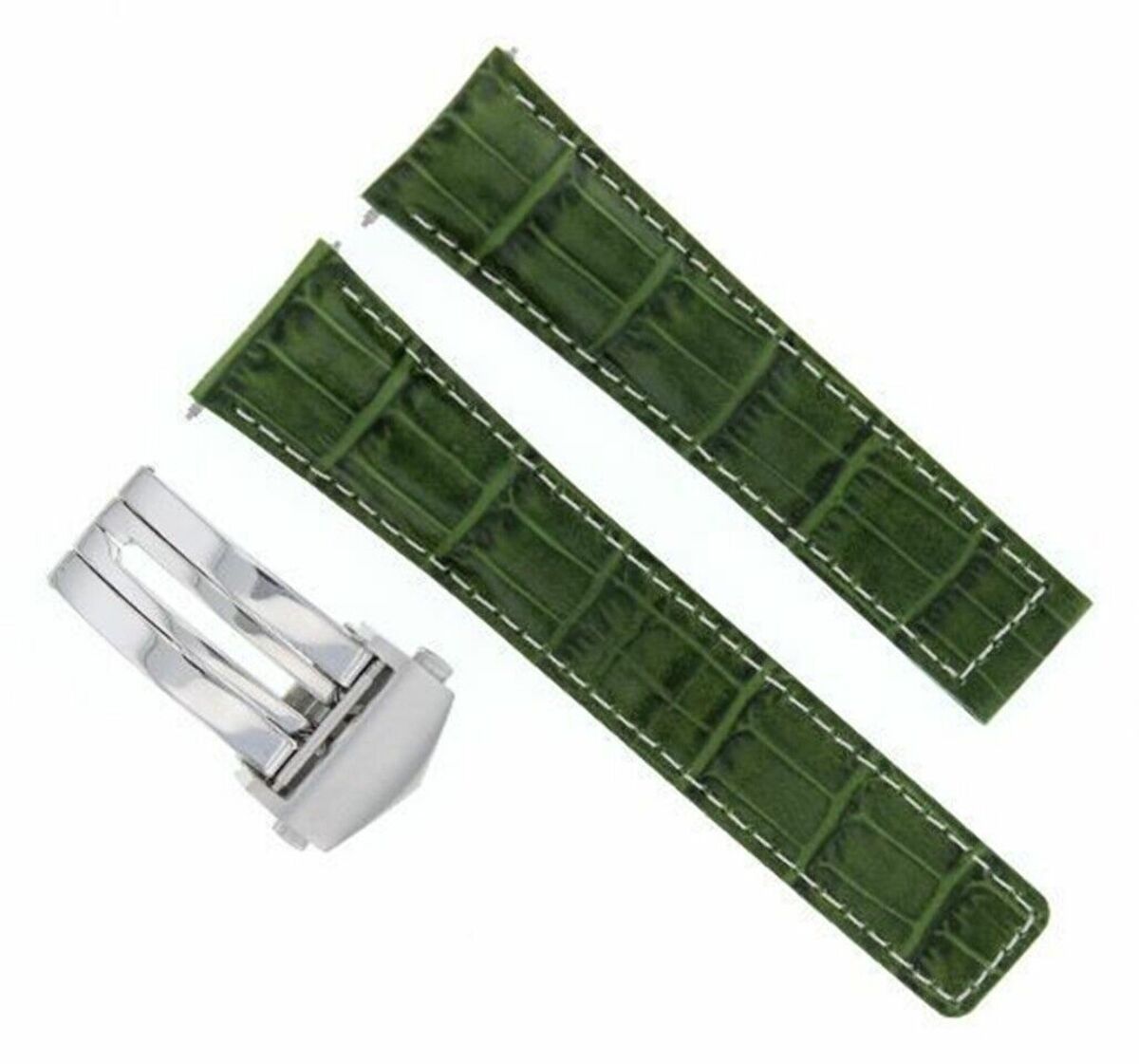 22MM LEATHER WATCH BAND STRAP CLASP FOR TAG HEUER CARERRA MONACO 3TC - BLACK
