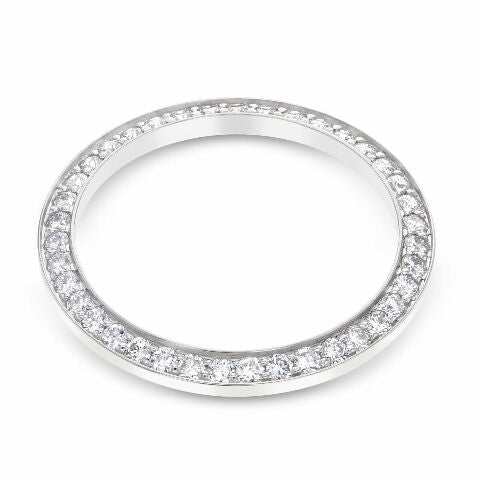 LADIES WHITE GOLD BEAD SET DIAMOND BEZEL FOR ROLEX DATE, DATEJUST, PRESIDENT 26M