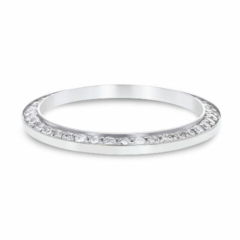 LADIES WHITE GOLD BEAD SET DIAMOND BEZEL FOR ROLEX DATE, DATEJUST, PRESIDENT 26M