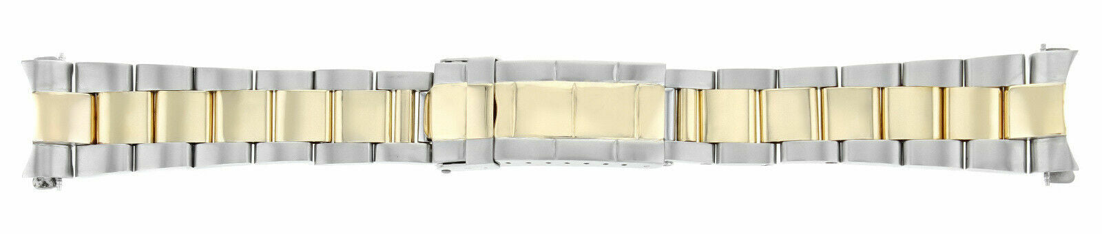 20MM GOLD THROUGH BUCKLE 18K/SS WATCH BAND STRAP FOR ROLEX 16753, 16713, 16613