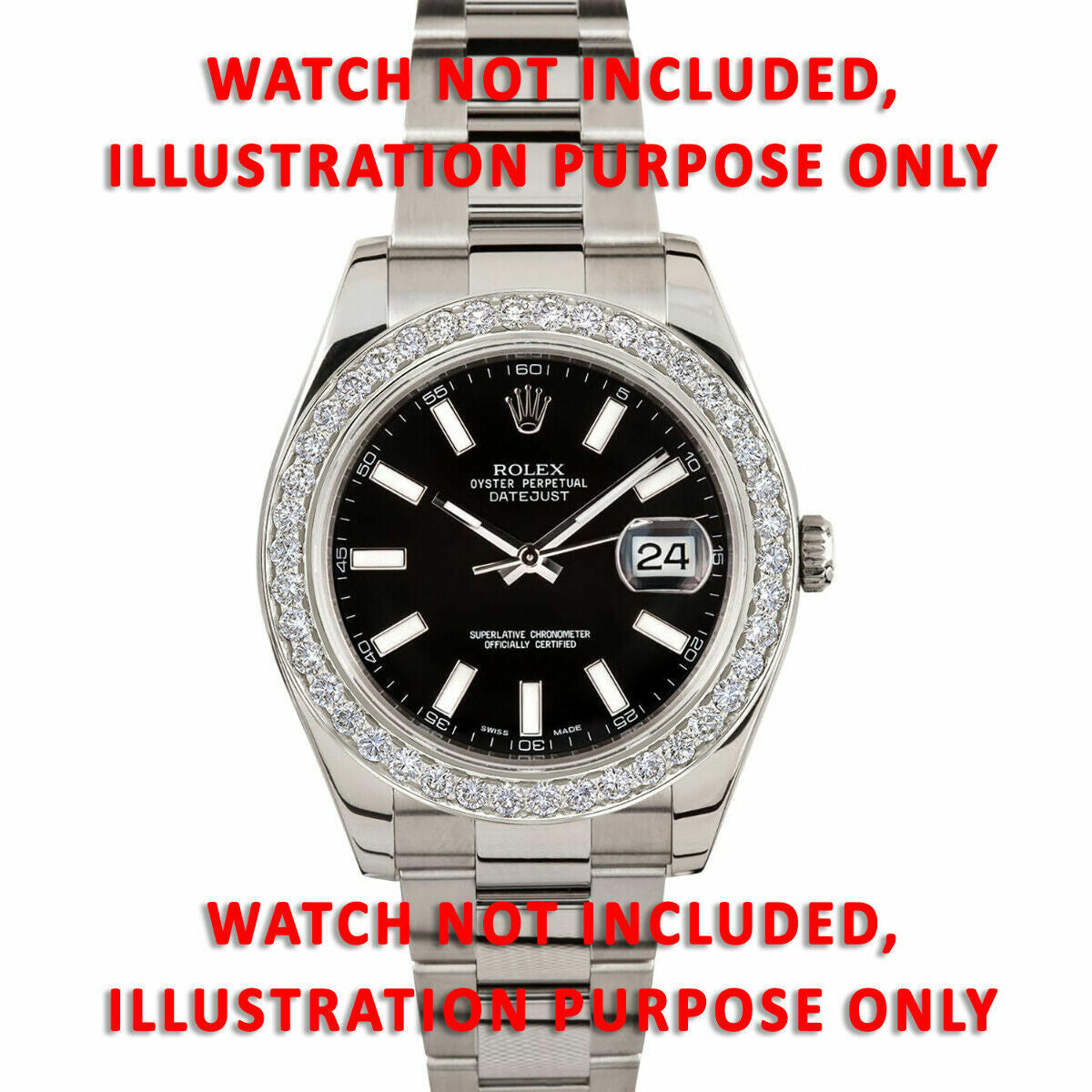 3CT DIAMOND BEZEL 18KW FOR ROLEX DAY DATE 2 41MM 218239, 218349, 218399, 218206