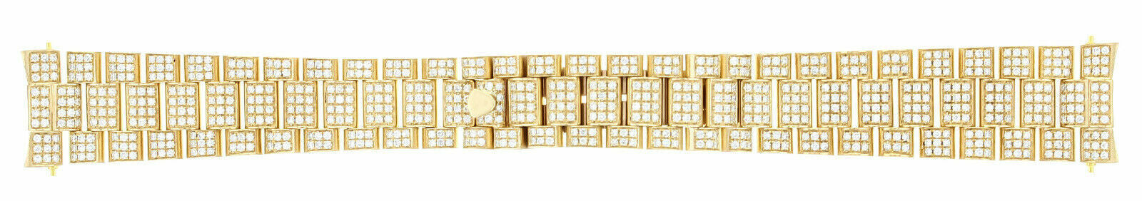 MENS 18KY PRESIDENT WATCH BAND WITH ALL DIAMOND LINKS FOR ROLEX PRESIDENT 8CTS