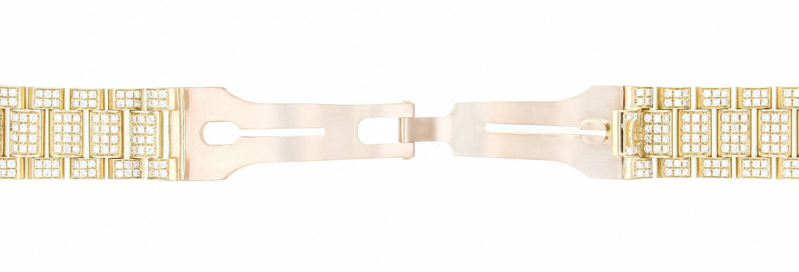 MENS 18KY PRESIDENT WATCH BAND WITH ALL DIAMOND LINKS FOR ROLEX PRESIDENT 8CTS