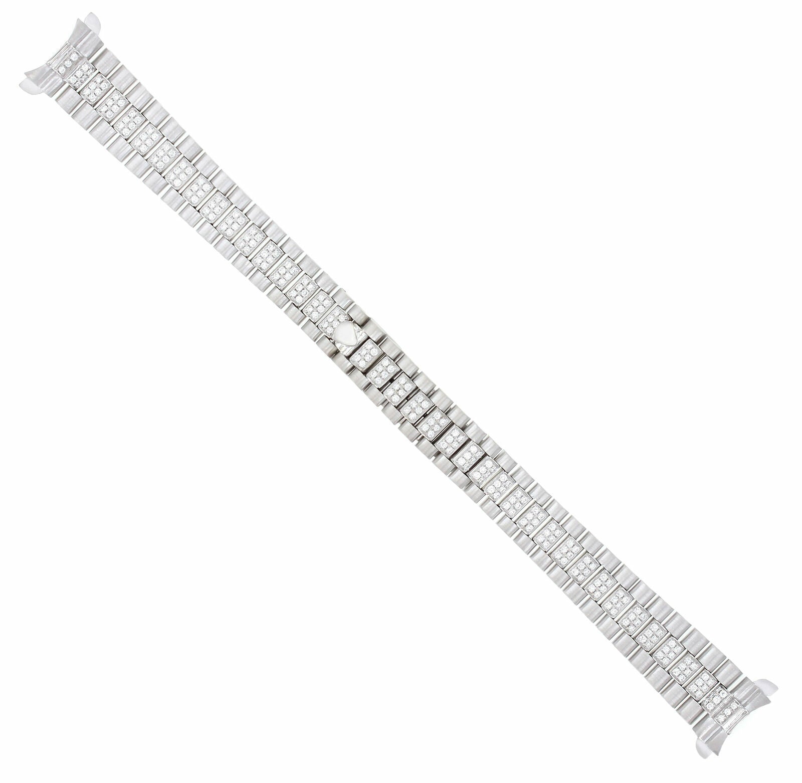 13MM 18K WHITE GOLD DIAMOND CENTER PRESIDENT WATCH BAND FOR ROLEX 26MM DATEJUST