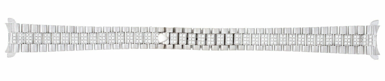 13MM 18K WHITE GOLD DIAMOND CENTER PRESIDENT WATCH BAND FOR ROLEX 26MM DATEJUST