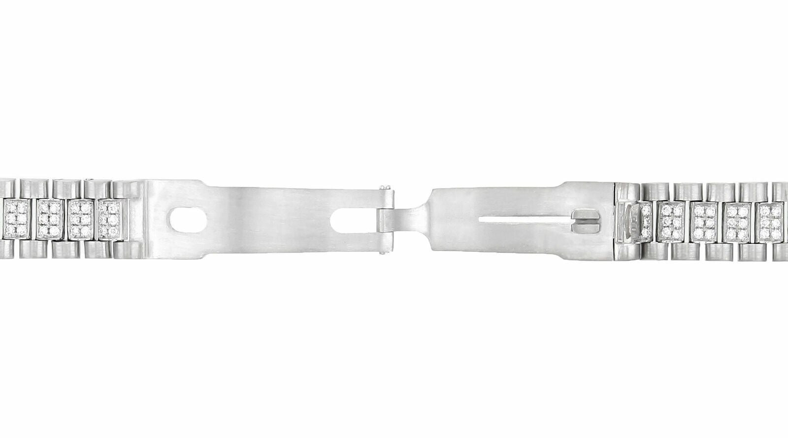 13MM 18K WHITE GOLD DIAMOND CENTER PRESIDENT WATCH BAND FOR ROLEX 26MM DATEJUST