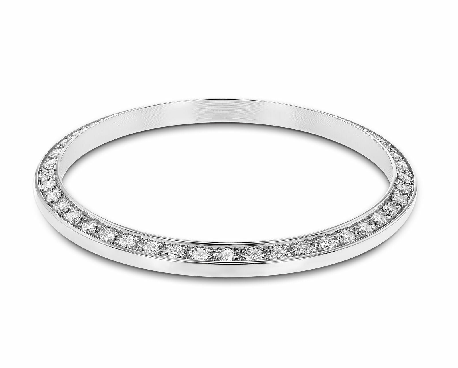 MEN 1CT BEAD SET DIAMOND BEZEL 14KW FOR ROLEX DATE, AIRKING 34MM WATCH