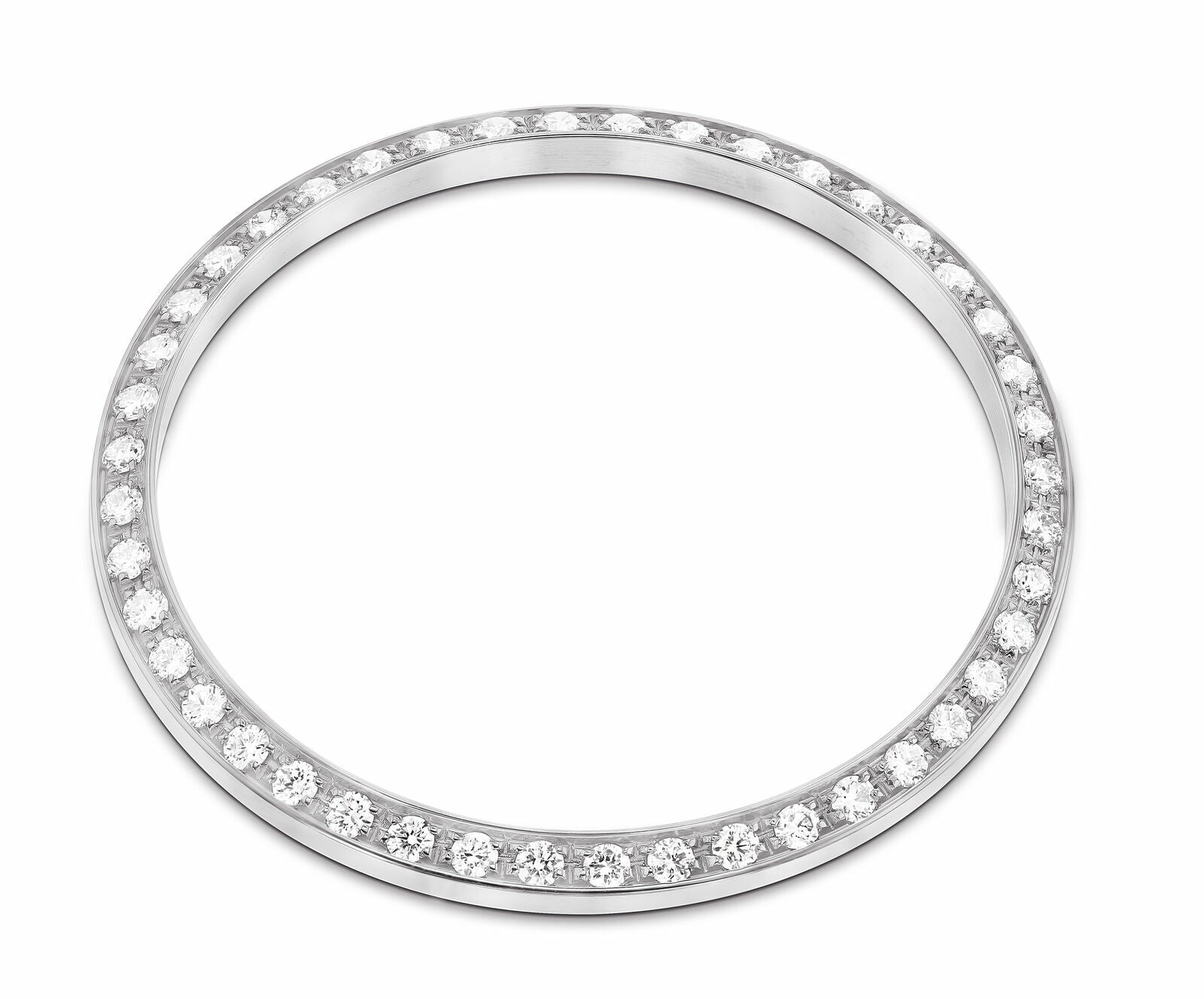 MEN 1CT BEAD SET DIAMOND BEZEL 14KW FOR ROLEX DATE, AIRKING 34MM WATCH
