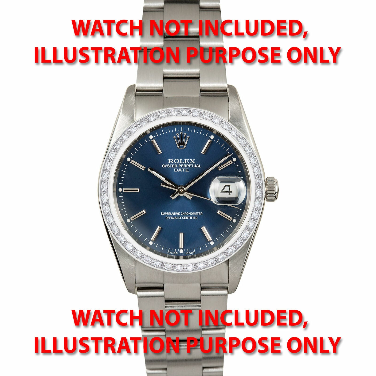 34MM MEN 1CT BEAD SET NATURAL DIAMOND BEZEL 14KW FOR ROLEX AIRKING 14000, 14010