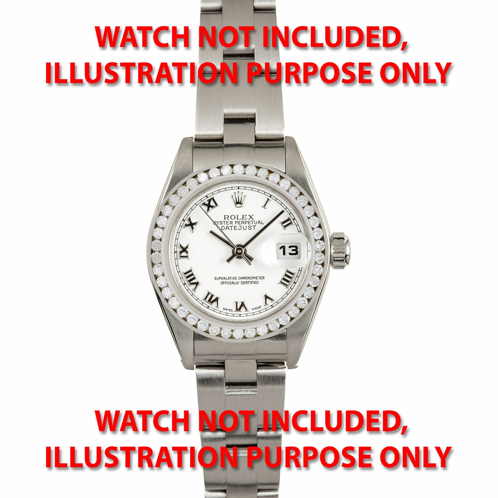 1CT LADIES DIAMOND BEZEL MADE FOR ROLEX 26MM DATE, DATEJUST CHANNEL SET 18KW