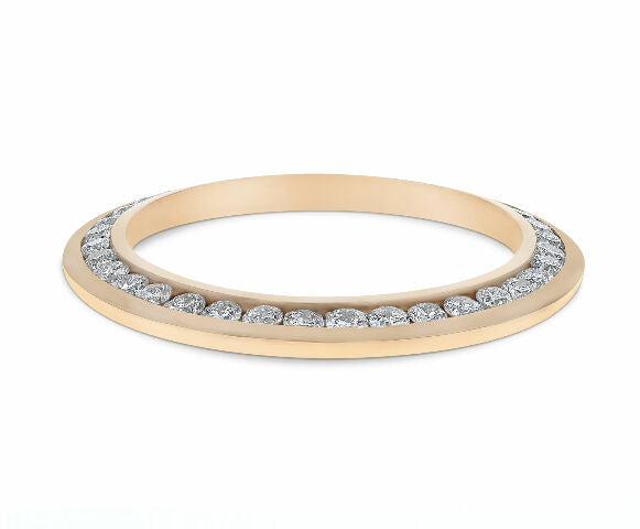 LADIES 2CT CHANNEL SET DIAMOND BEZEL 14KY FOR ROLEX 26MM DATEJUST, PRESIDENT