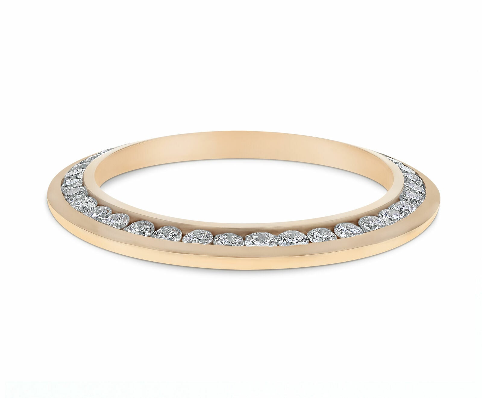 LADIES 2CT CHANNEL SET DIAMOND BEZEL 14KY FOR ROLEX 26MM DATEJUST, PRESIDENT