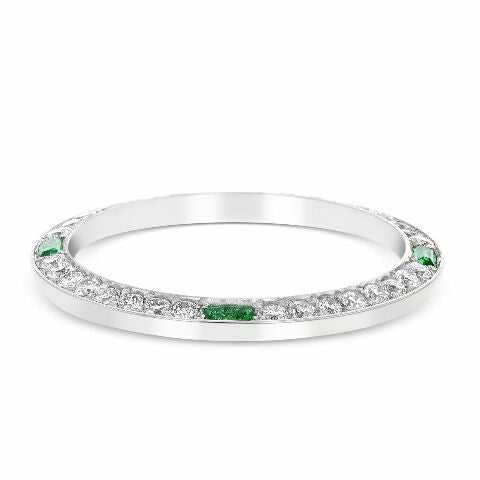 1CT BEAD SET DIAMOND BEZEL 18KW FITS ROLEX DATE, DATEJUST, PRES WITH EMERALDS