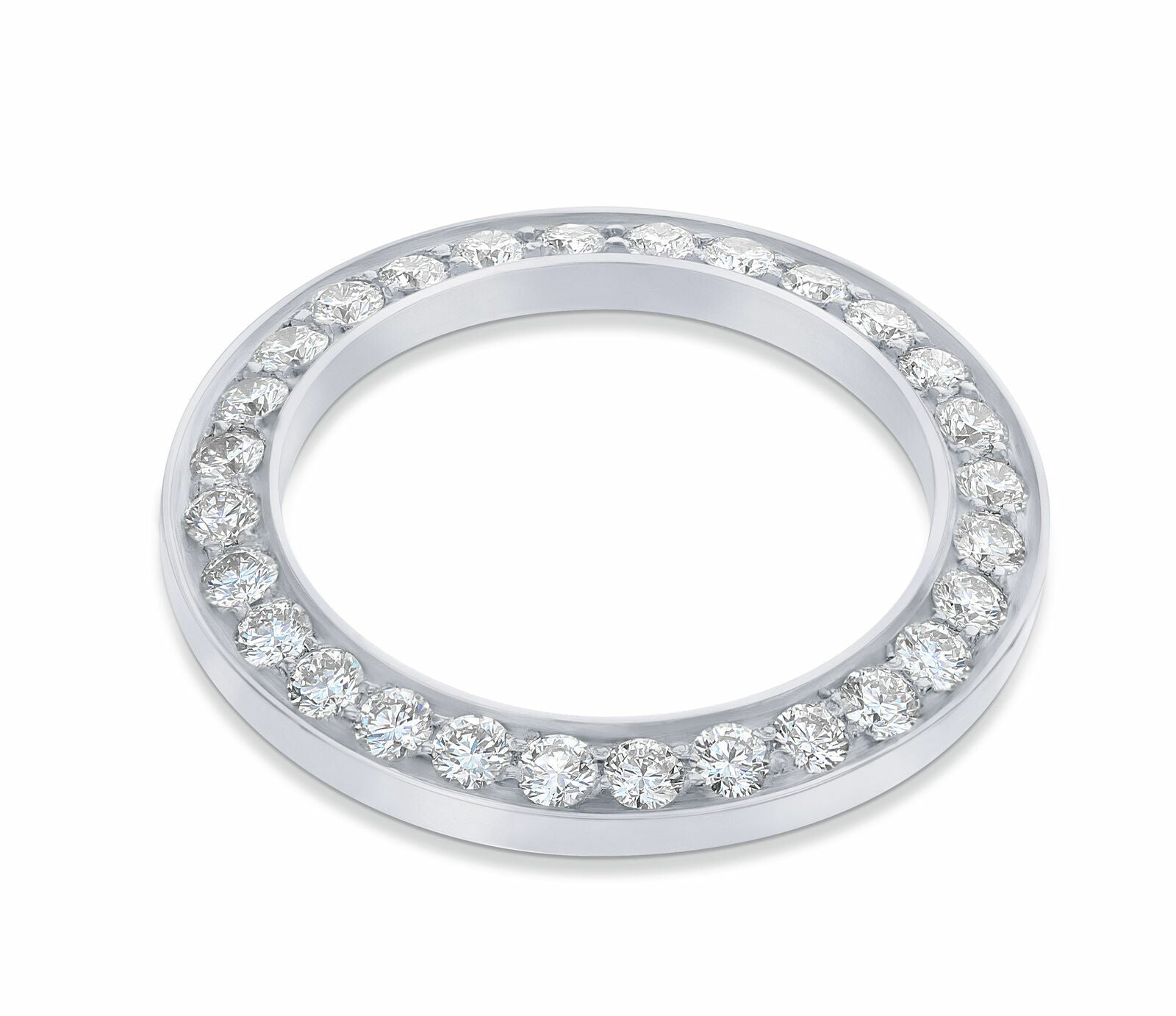 LADIES 2CT BEAD SET DIAMOND BEZEL 14KW FOR ROLEX DATEJUST, PRESIDENT 26MM WATCH