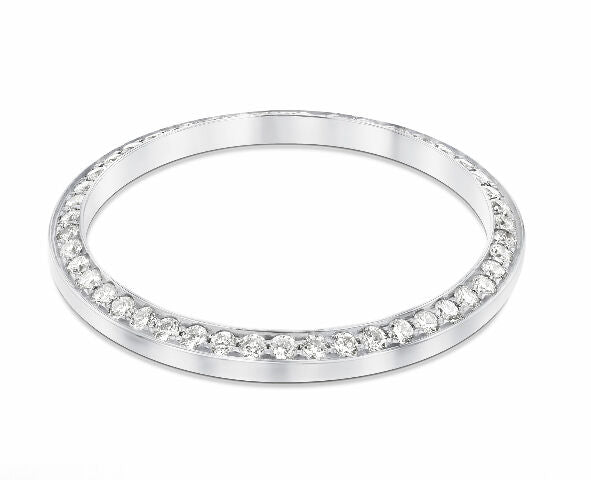 MEDIUM SIZE 1CT PAVE SET BEAD SET DIAMOND BEZEL 18K WHITE FITS ROLEX 31MM MIDSIZ