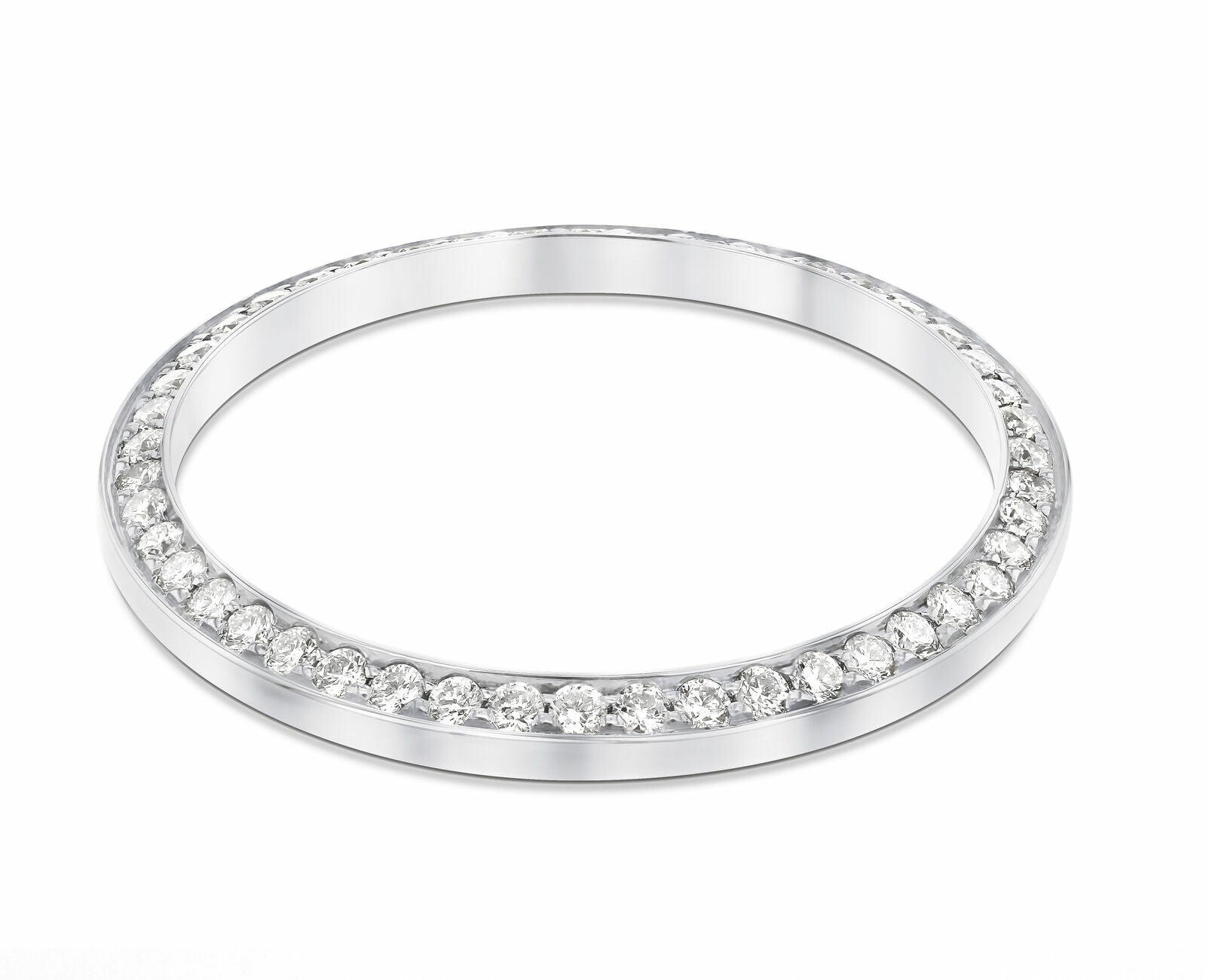 MEDIUM SIZE 1CT PAVE SET BEAD SET DIAMOND BEZEL 18K WHITE FITS ROLEX 31MM MIDSIZ