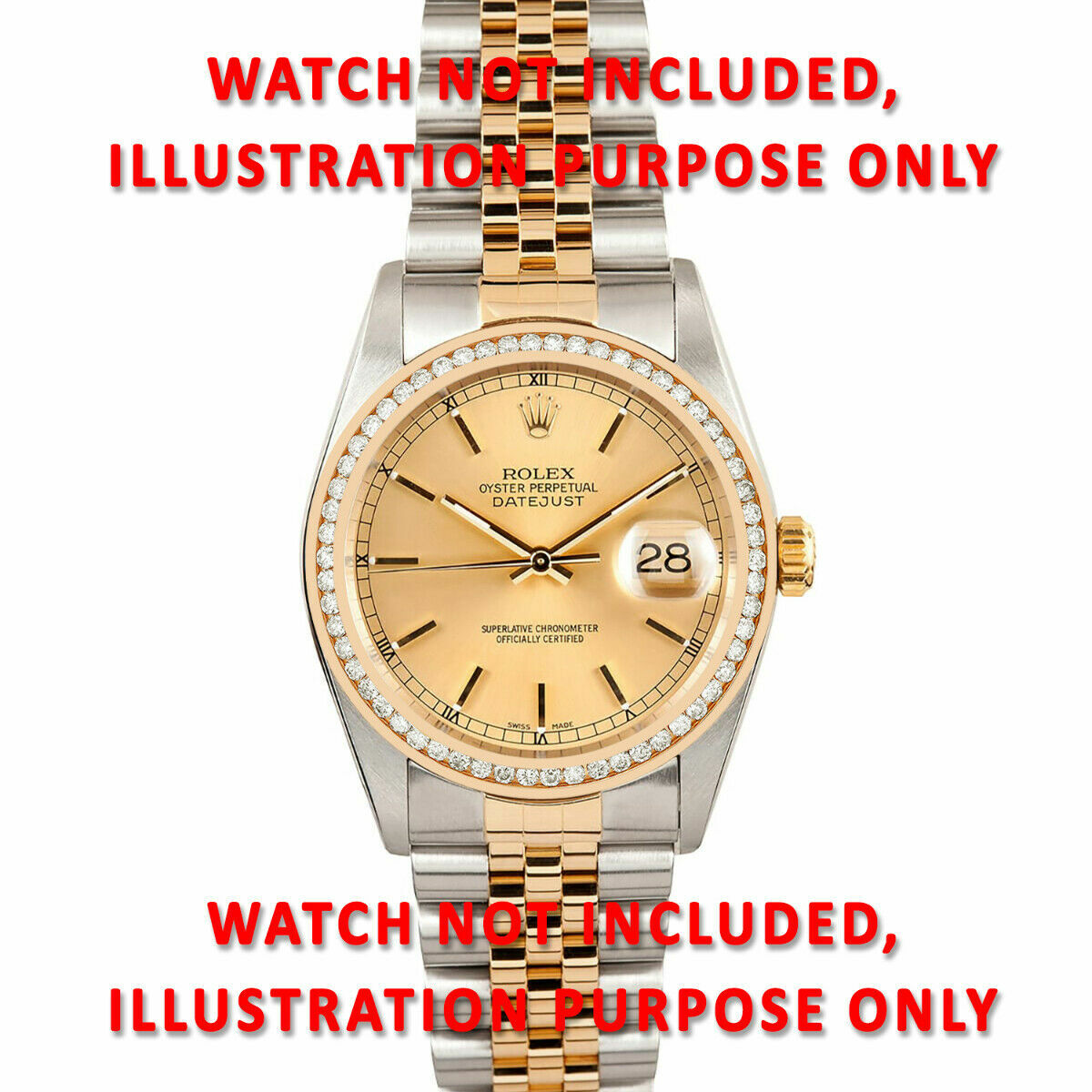 36MM ROSE GOLD CHANNEL NATURAL DIAMOND BEZEL 18K FOR ROLEX 118135 118205 118235